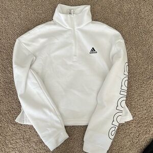 Adidas half zip crop pull over
